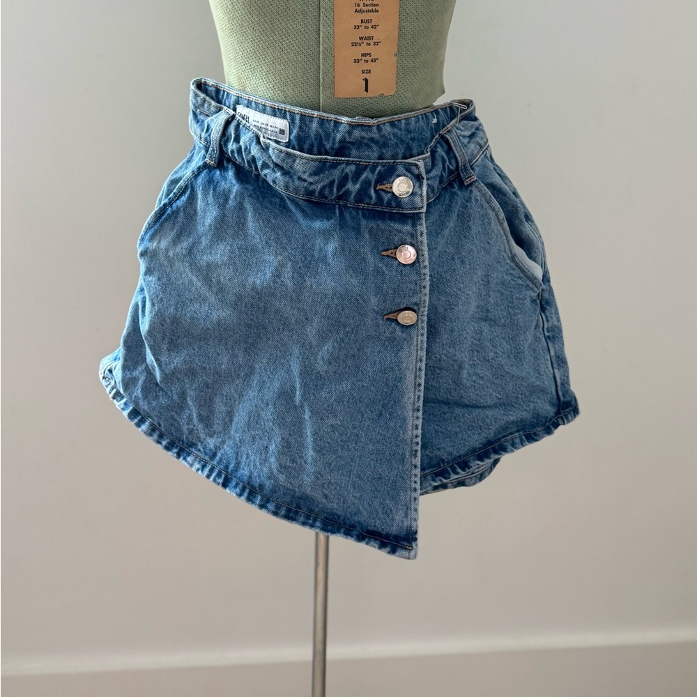 Zara | Asymmetrical Denim Skort | XS